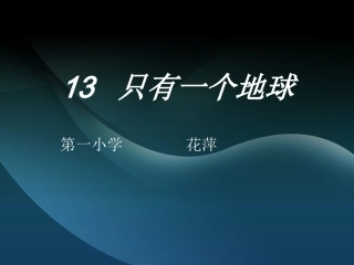 只有一个地球花萍