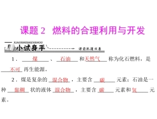 第七单元-课题2-燃料的合理利用与开发
