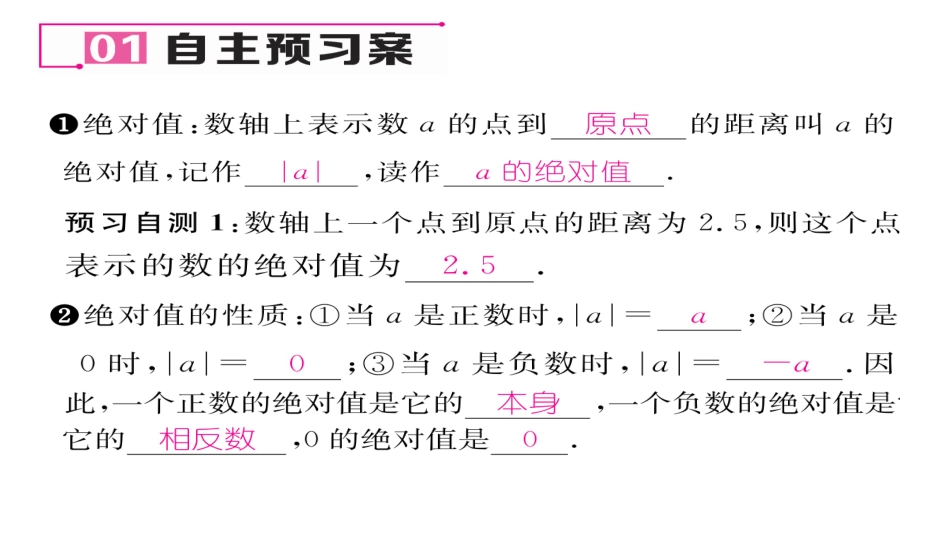 1.2.4-绝对值-第1课-绝对值的概念和性质-ppt课件(含历年中考题)-七年级数学上册_第2页