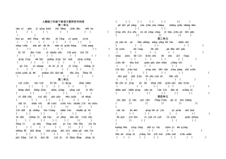 人教版三年级下册语文看拼音写词语