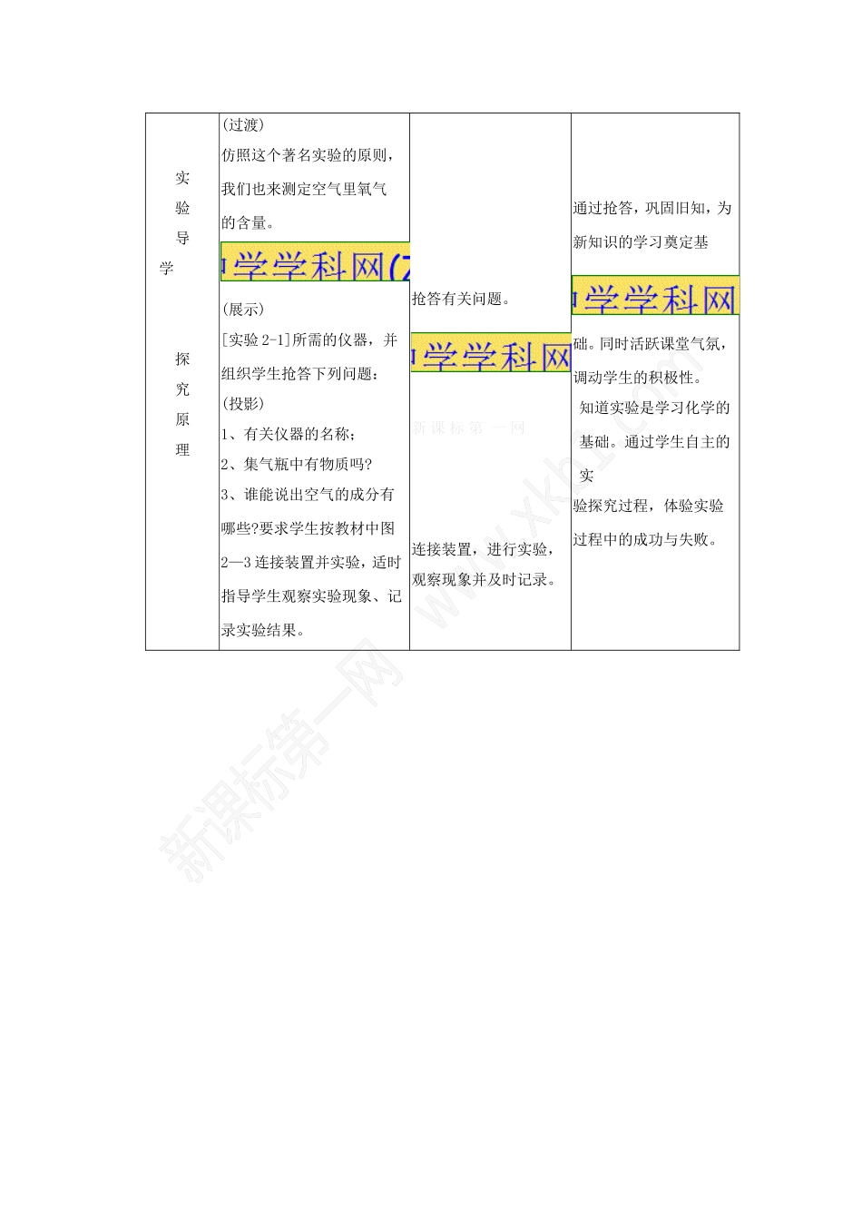人教版九年级21空气教案_第3页