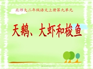 小学语文二年级课件-天鹅、大虾和梭鱼