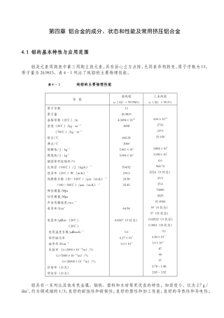 铝合金的成分状态和性能及常用挤压铝合金