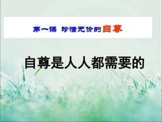 《自尊是人人都需要的》课件3
