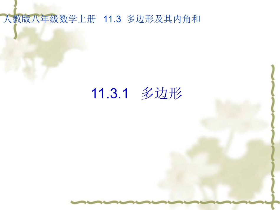 11.3.1多边形.3多边形课件_第1页