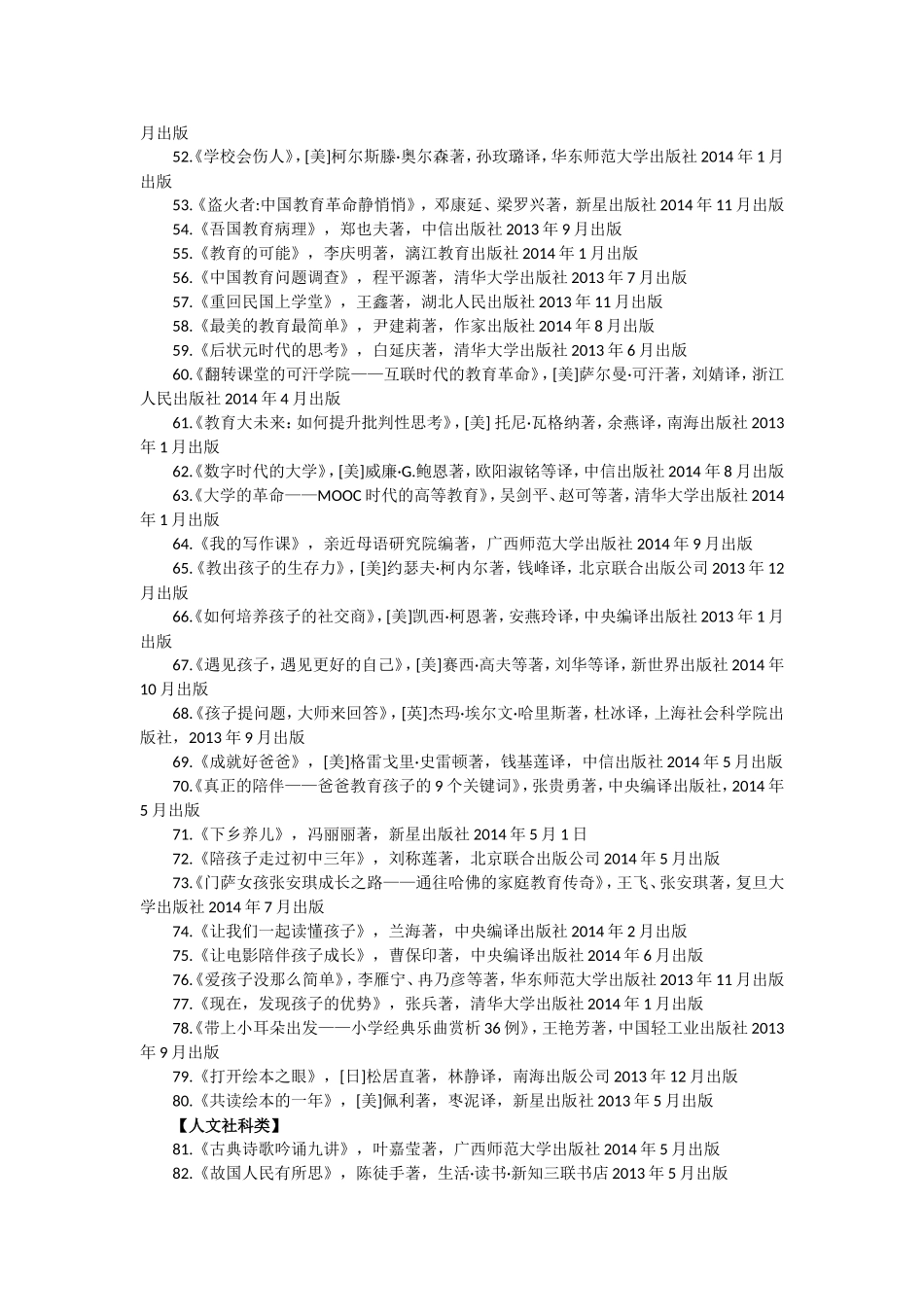 2014年度“影响教师的100本书”书目_第3页