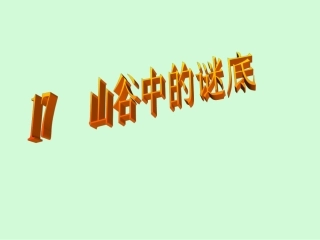 《山谷中的谜底》PPT课件2