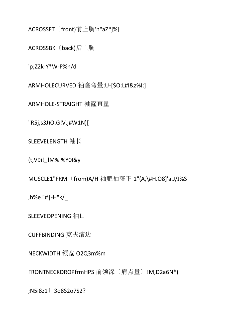 专业术语服装部位英文名称对照_第2页