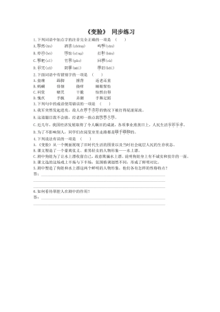 《变脸》-同步练习2