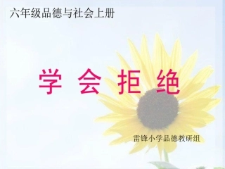 六年级思品《学会拒绝》课件