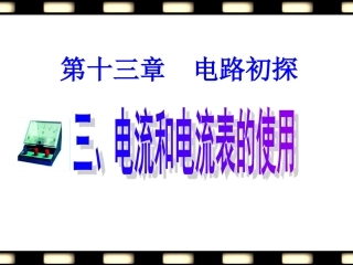 苏科版《133电流和电流表的使用》+flash课件