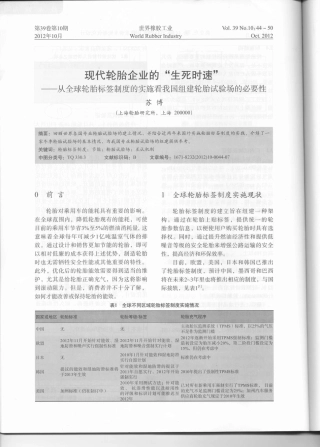全球标签制度实施及轮胎试验场情况