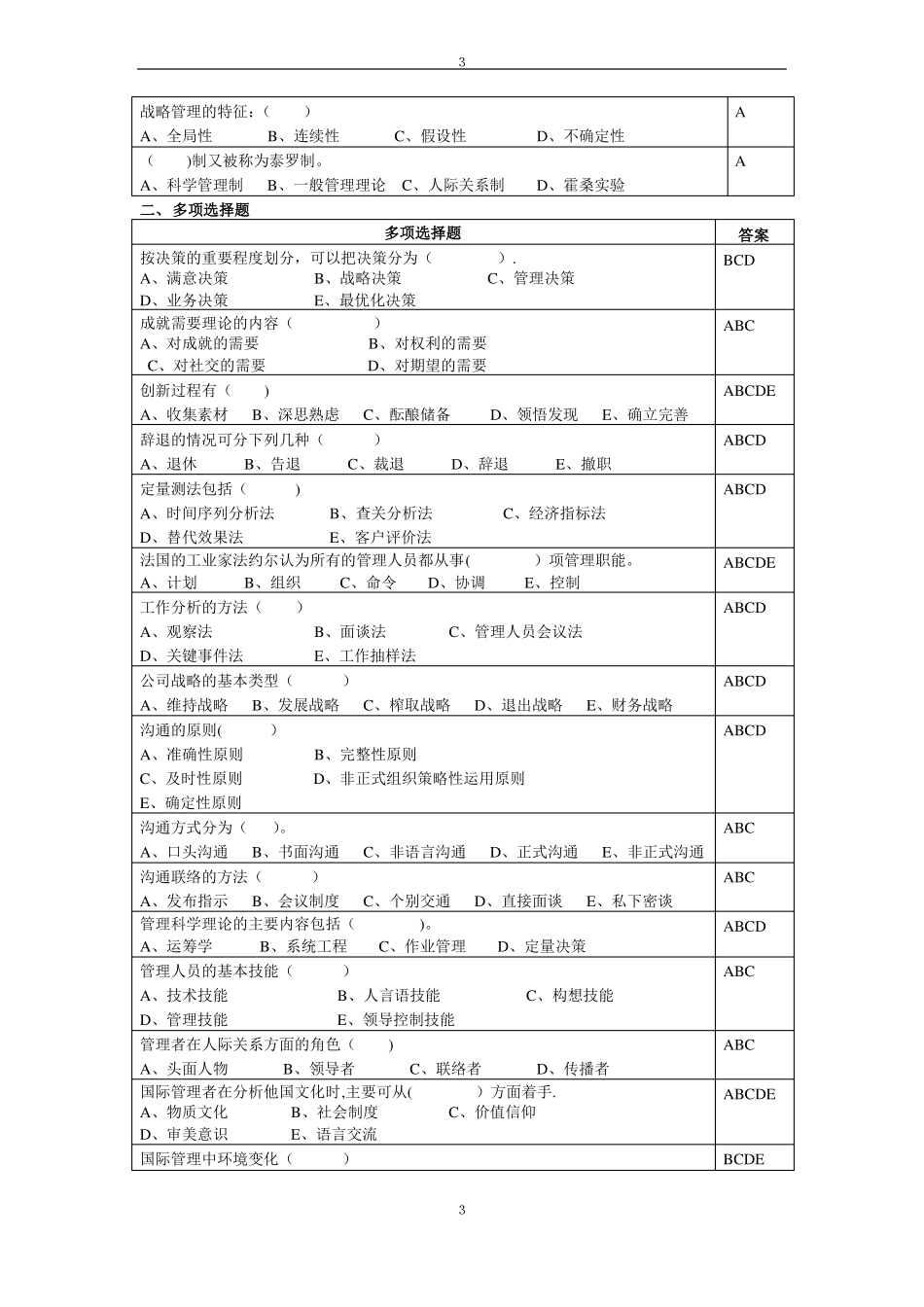 管理学原理复习思考题_第3页