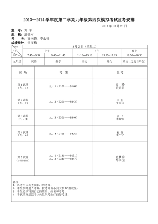 九年级第一次模考