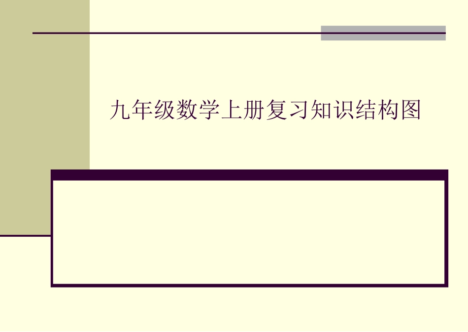 九年级数学上册复习知识结构图_第1页
