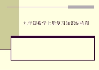 九年级数学上册复习知识结构图