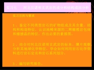 实验七 综合实验：玄武岩的成分与结构成因分析