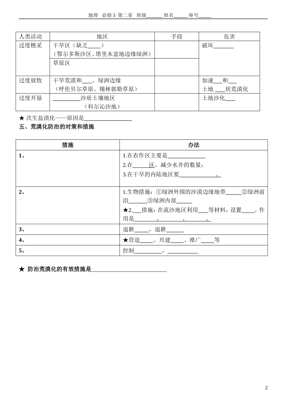 荒漠化防治学案年用_第2页