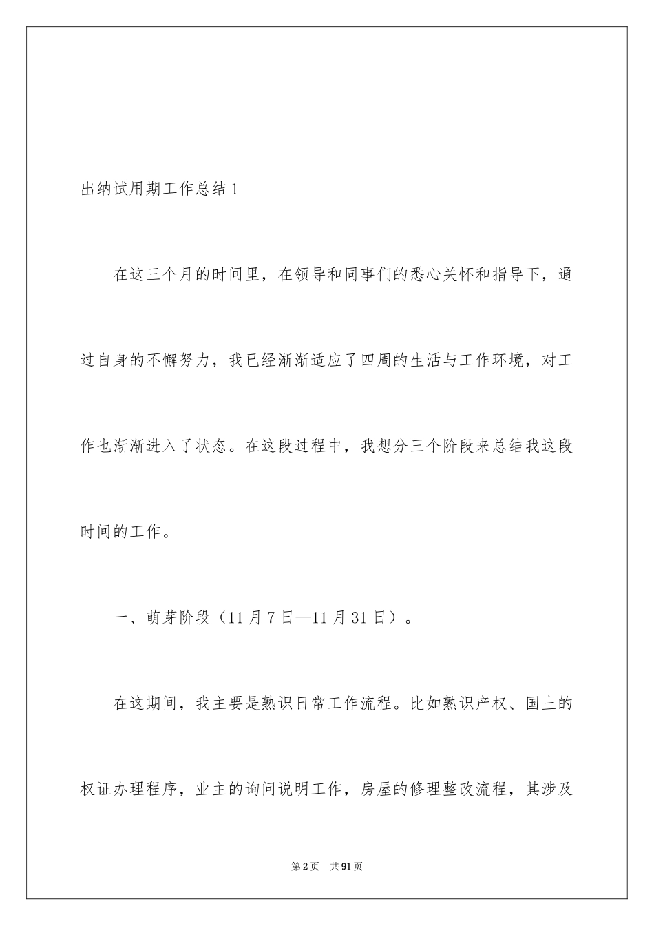 2024出纳试用期工作总结_23_第2页