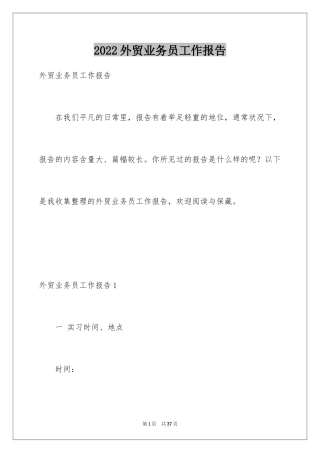 2024外贸业务员工作报告