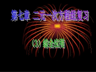 第七章 二元一次方程组复习(3)综合应用