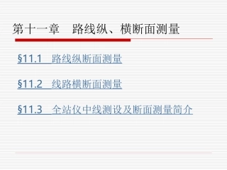第十一章：路线纵、横断面测量