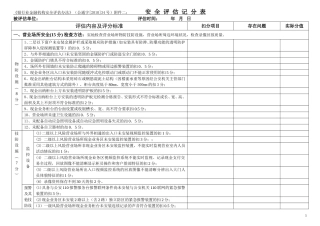 安全评估记分表
