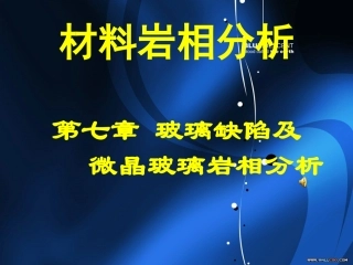 第七章  玻璃岩相分析