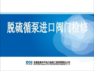 脱硫浆液泵进口电动蝶阀检修教材