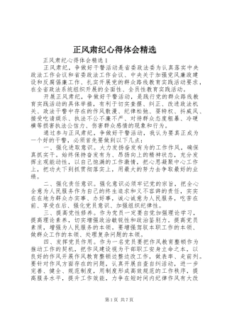 正风肃纪心得体会精选