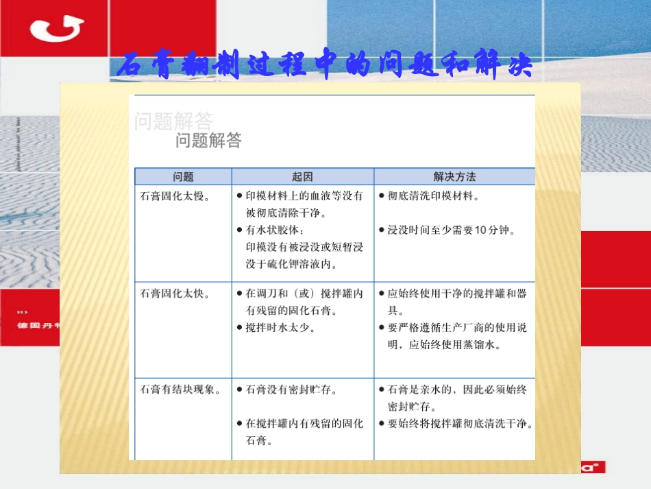 石膏翻制过程中的问题和解决_第1页