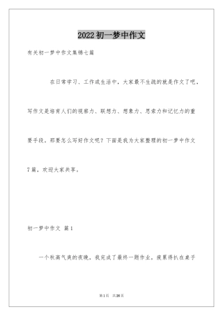 2024初一梦中作文_1