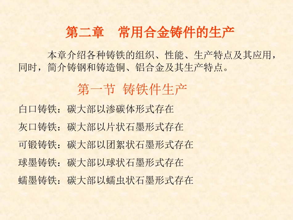 第二章 常用合金铸件的生产_第1页