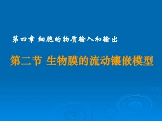 人教版教学课件云南省弥勒县庆来中学2011-2012学年高一生物 4.2 生物膜的流动镶嵌模型(课件)