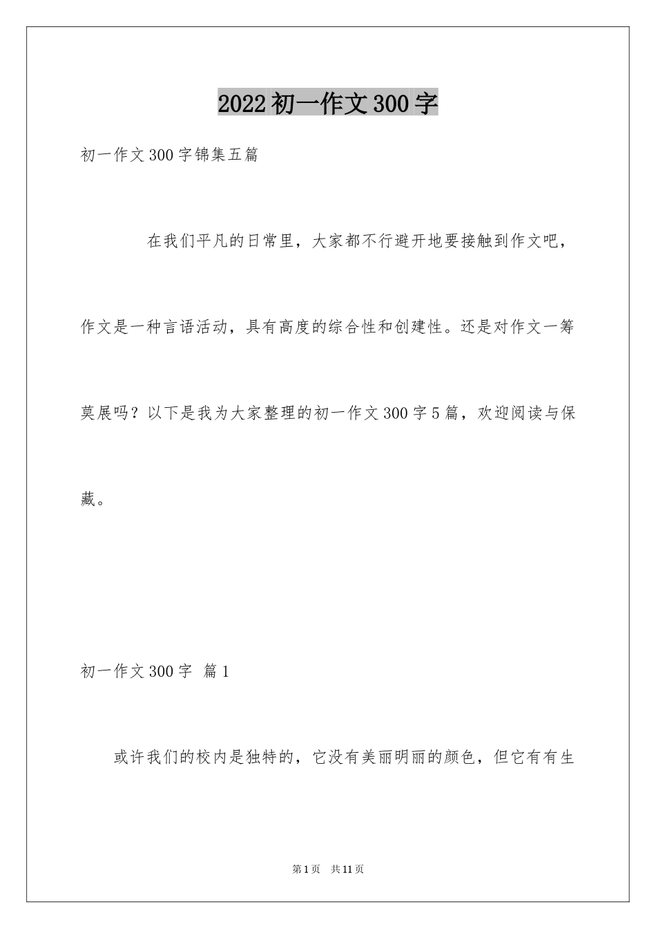 2024初一作文300字_181_第1页