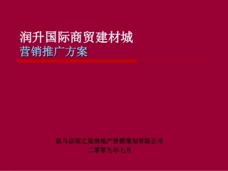 润升国际商贸建材城推广方案