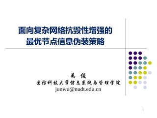 节点伪装——国防科大吴俊