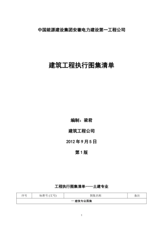 土建常用图集清单