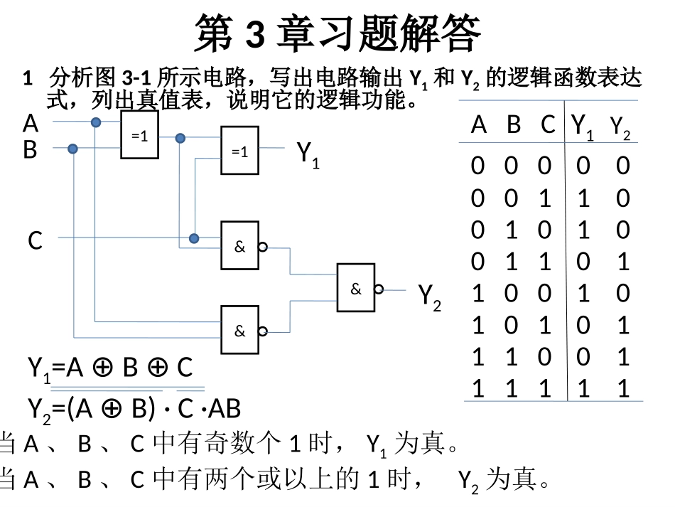 数字逻辑电路习题解答3_第1页