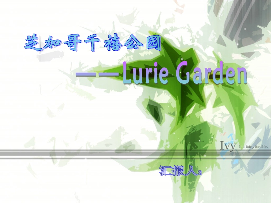 芝加哥千禧公园Luie Garden_第1页