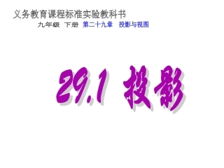 人教版九年级数学下册第29章投影与视图第一课时