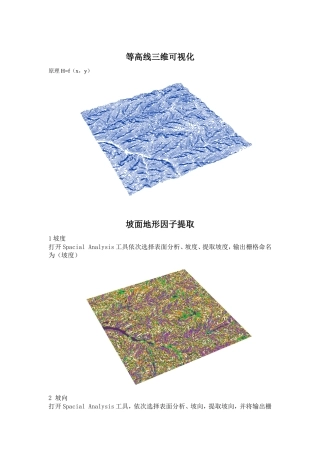 数字高程模型 地形因素的提取