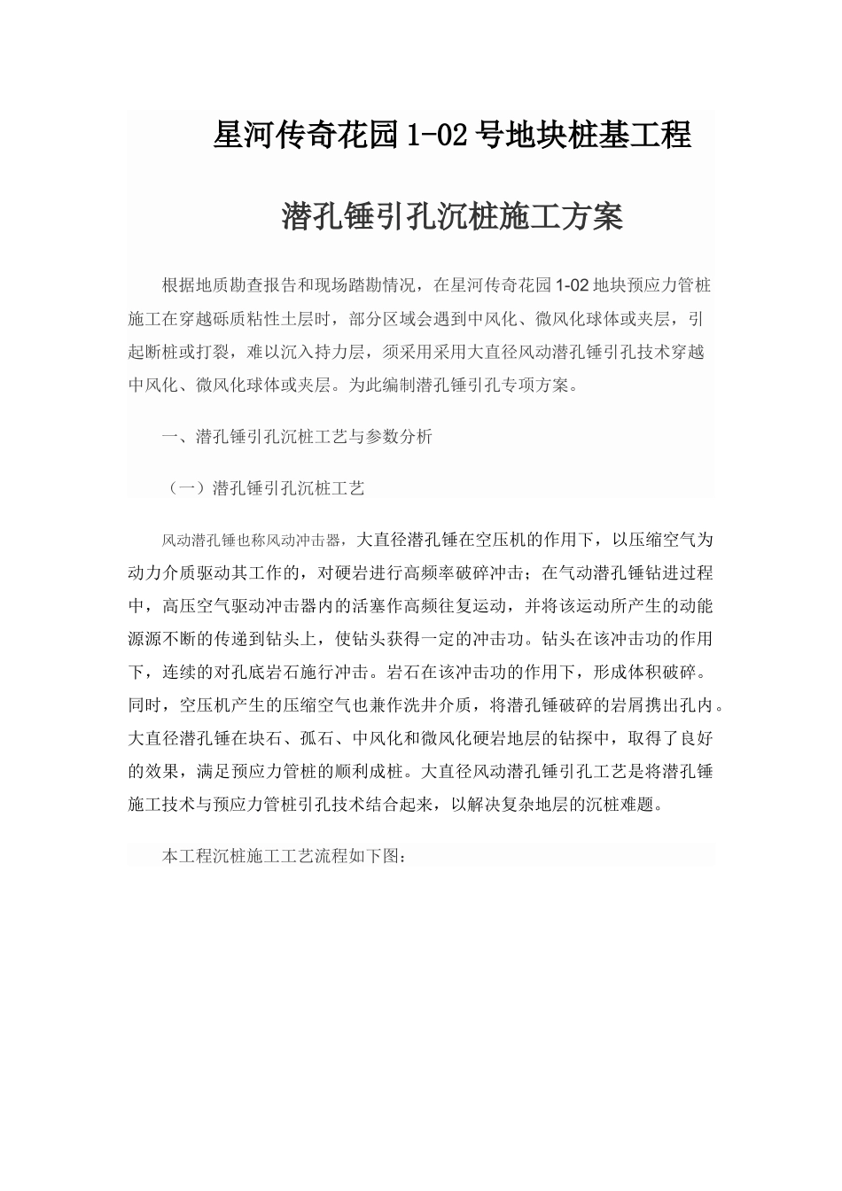 潜孔锤引孔方案_第1页