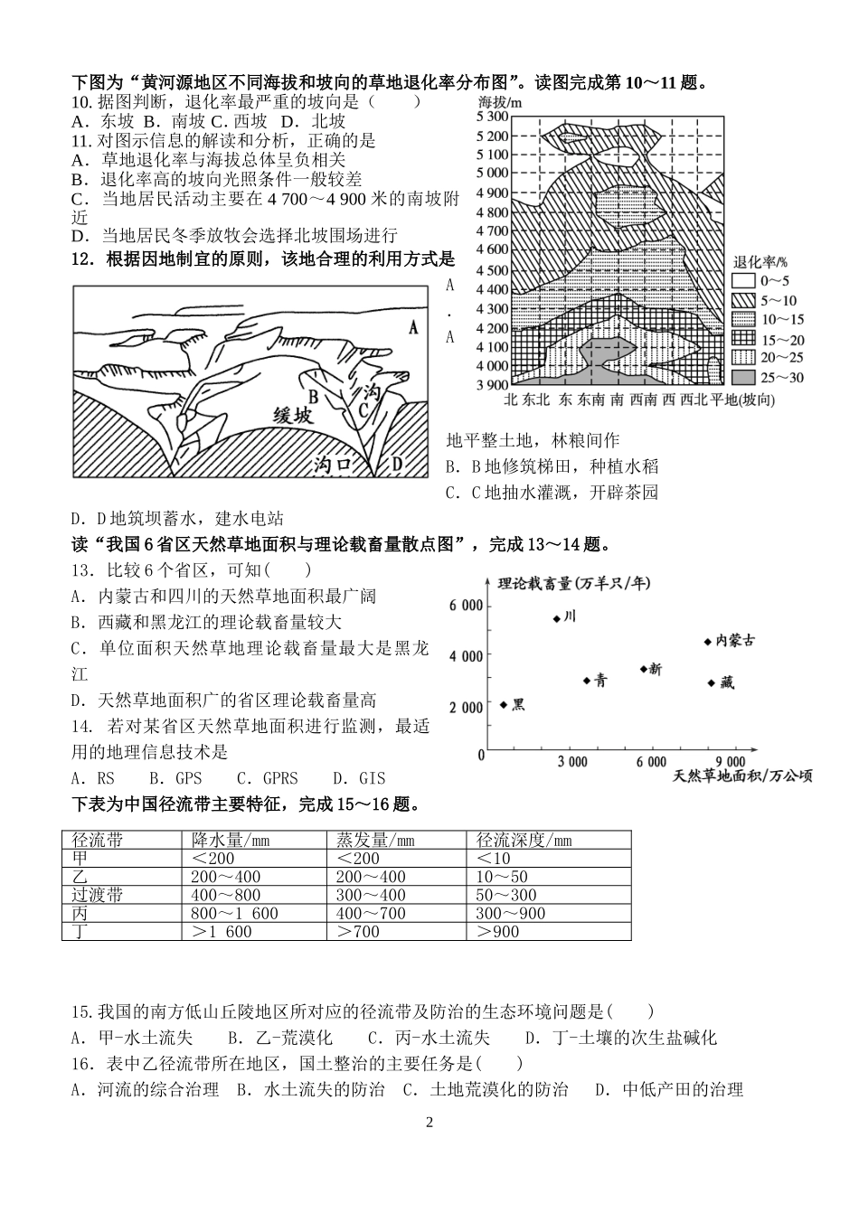 西北荒漠化习题_第2页