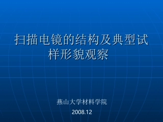 扫描电镜的结构及典型试样形貌观察