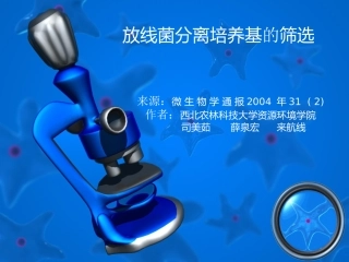 放线菌分离培养基筛选及杂菌