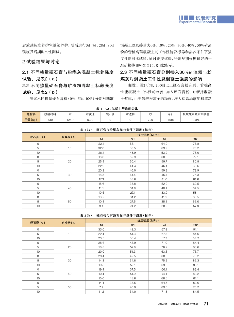硬石膏制备PHC免压蒸管桩混凝土及后期耐性评价--2014.2.27_第2页