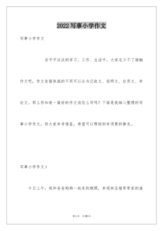 2024写事小学作文_1