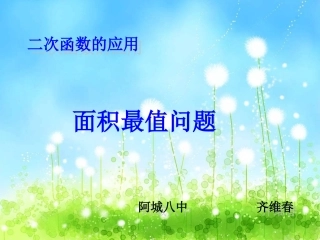 烛光杯课堂教学大成品2012-10-17————二次函数面积最值问题