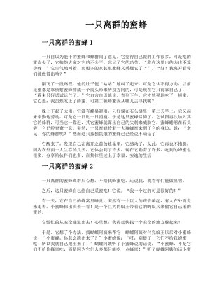 一只离群的蜜蜂